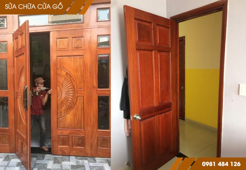Dịch vụ Sửa chữa cửa gỗ tại nhà uy tín giá rẻ: Cửa gỗ tự nhiên, xoan đào, gỗ dổi